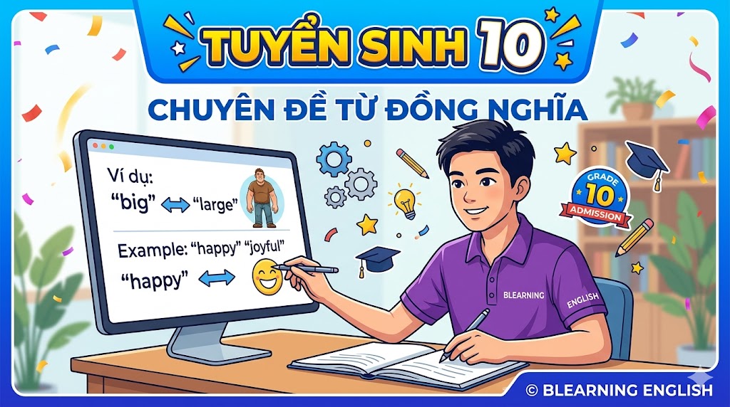 Tiếng Anh 9: Unit 12 – Từ Đồng Nghĩa<br><span style="display: inline-block; padding-top: 8px; color: #d32f2f; font-size: 13px; font-weight: bold;">Lượt làm bài: 50</span>