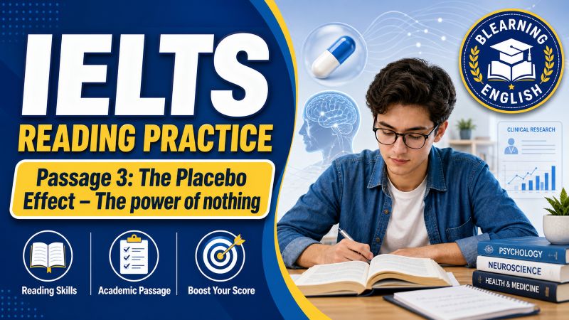 Reading Passage 3 IELTS: The placebo effect – The power of nothing<br><span style="display: inline-block; padding-top: 8px; color: #d32f2f; font-size: 13px; font-weight: bold;">Lượt làm bài: 197</span>