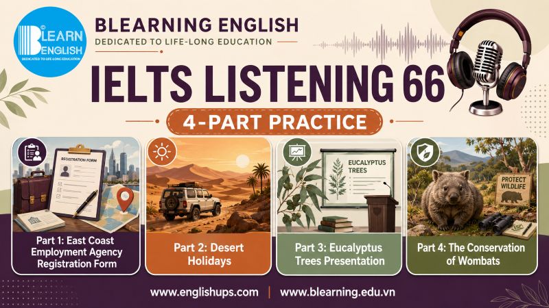 IELTS Listening Test 66<br><span style="display: inline-block; padding-top: 8px; color: #d32f2f; font-size: 13px; font-weight: bold;">Lượt làm bài: 161</span>