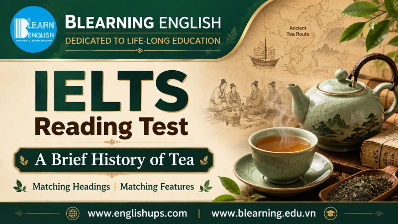 Reading IELTS Passage 2: A Brief History of Tea<br><span style="display: inline-block; padding-top: 8px; color: #d32f2f; font-size: 13px; font-weight: bold;">Lượt làm bài: 85</span>
