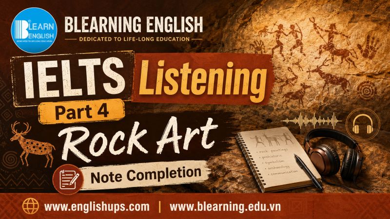 Listening IELTS Part 4: Rock Art<br><span style="display: inline-block; padding-top: 8px; color: #d32f2f; font-size: 13px; font-weight: bold;">Lượt làm bài: 130</span>