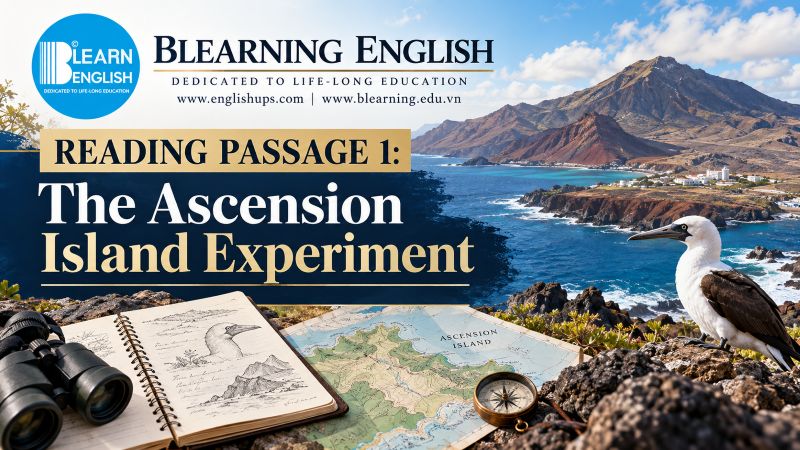 Reading IELTS Passage 1: The Ascension Island Experiment<br><span style="display: inline-block; padding-top: 8px; color: #d32f2f; font-size: 13px; font-weight: bold;">Lượt làm bài: 274</span>