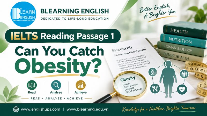 IELTS Reading Passage 1: Can You Catch Obesity?<br><span style="display: inline-block; padding-top: 8px; color: #d32f2f; font-size: 13px; font-weight: bold;">Lượt làm bài: 48</span>
